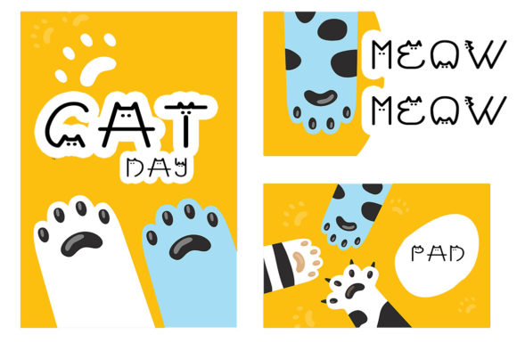 Little Cat Font PNG with transparent background - Preview 5