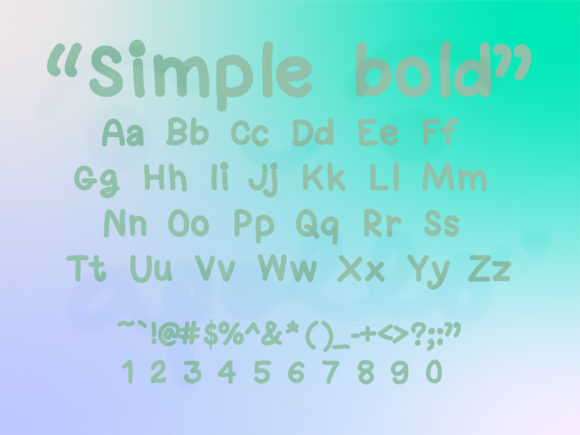 Simple Bold Text Font PNG with transparent background - Preview 2