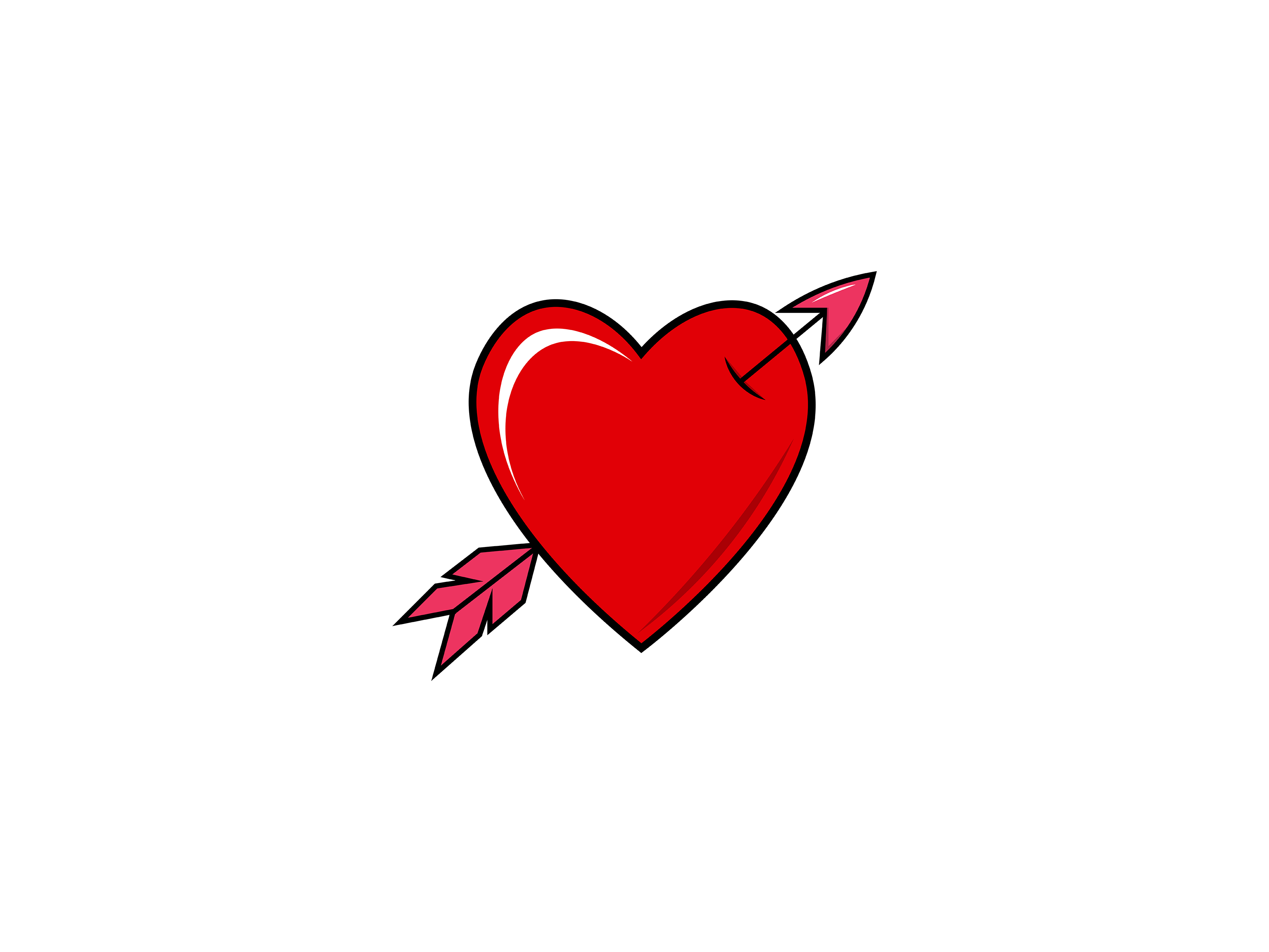 Valentines Heart Arrow Ilustrations