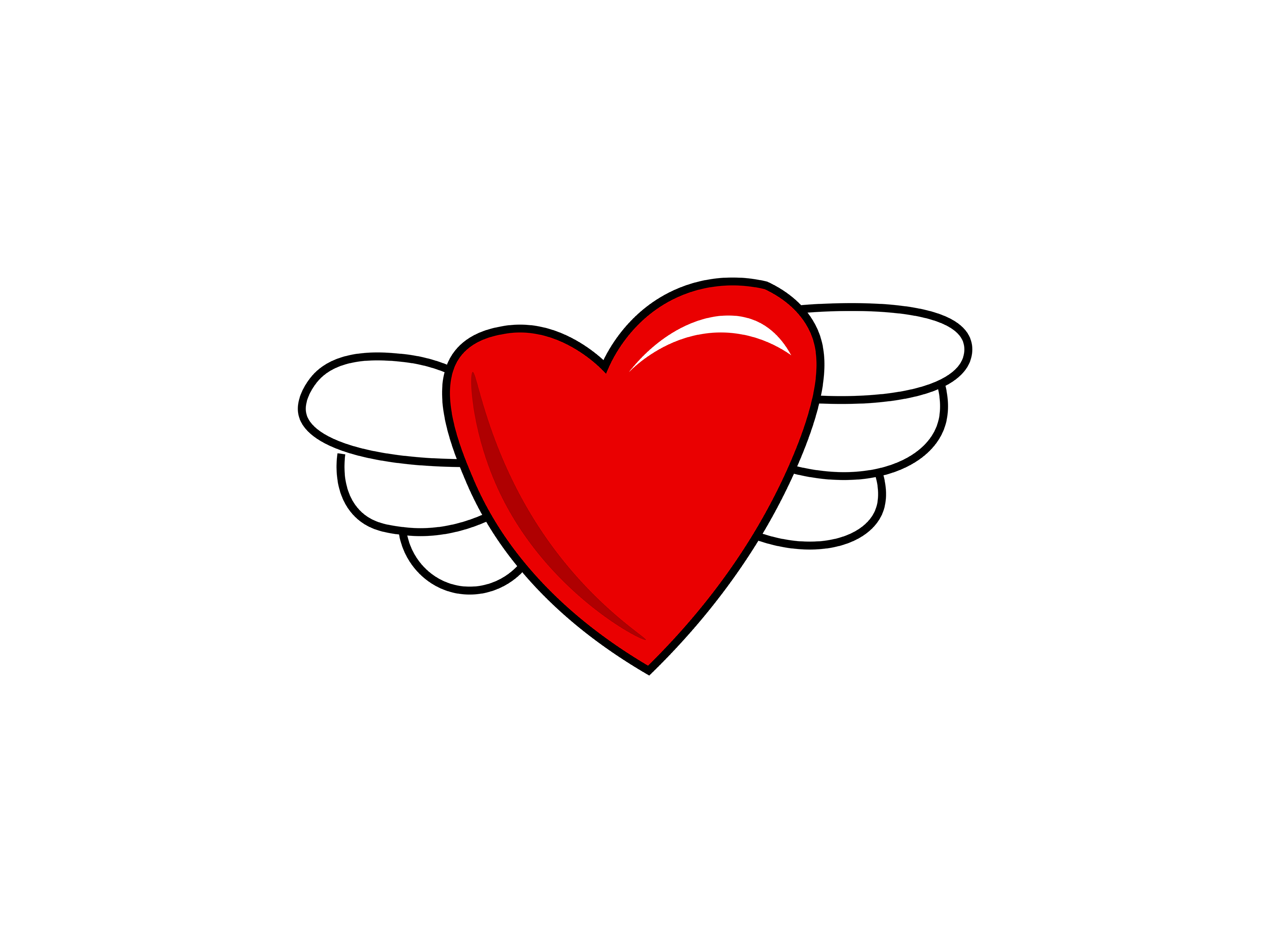 Valentines Heart Wings Ilustrations