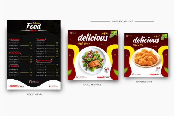 Preview of Delicious Food Menu , Social Media Post food social media design template