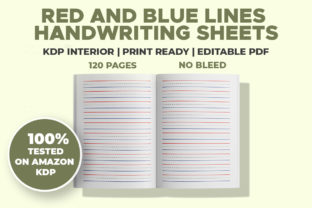 Red and Blue Lines Handwriting Sheets Graphic by Sania Graphics ...