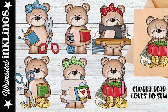 Chubby Bear Loves to Sew