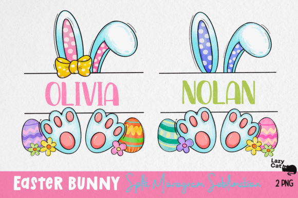 Easter Bunny Split Monogram Sublimation