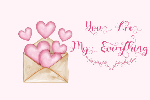 Lovely Style Font PNG with transparent background - Preview 2