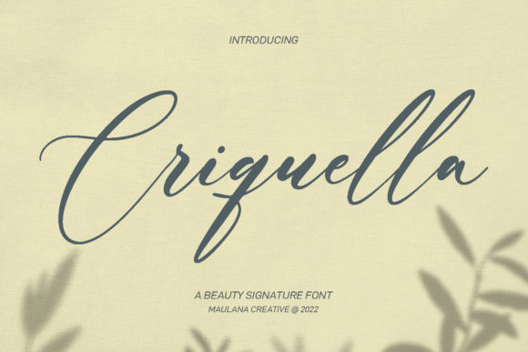 Criquella Script Font Scritti a Mano Font Di Maulana Creative