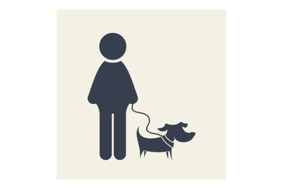 Man and Dog Vector Icon