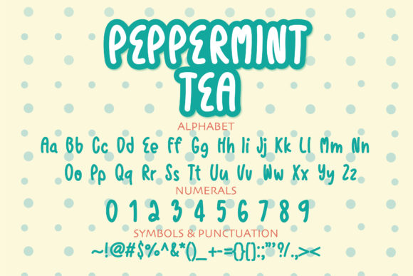 Peppermint Tea Font PNG with transparent background - Preview 1
