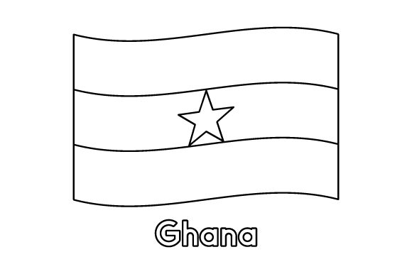 Ghana Flag Coloring Page