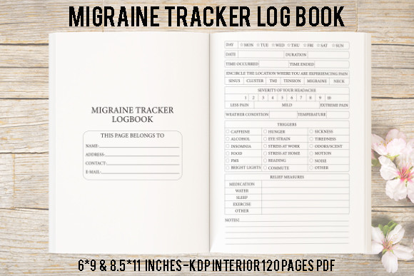 Migraine Tracker Journal - KDP Interior Graphic by Bitmate Studio ...