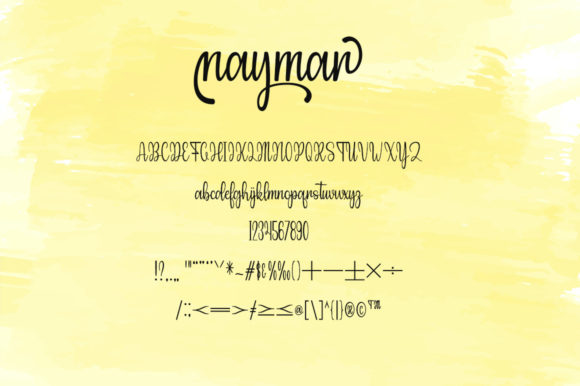 Naymar Font PNG with transparent background - Preview 3