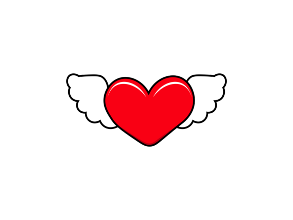 Valentines Heart Wings Ilustrations