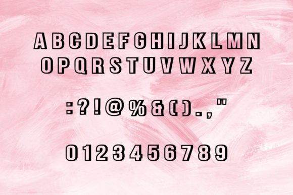 Contour Outlines Font PNG with transparent background - Preview 4