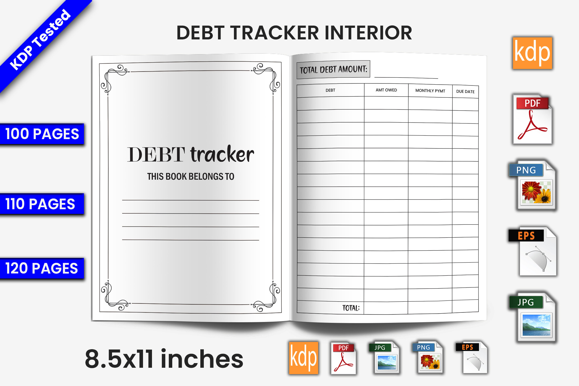Debt Tracker Log Book | KDP Interior Graphic by KDP Art · Creative Fabrica