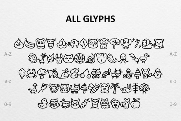 Funnymal Doodle Font PNG with transparent background - Preview 1