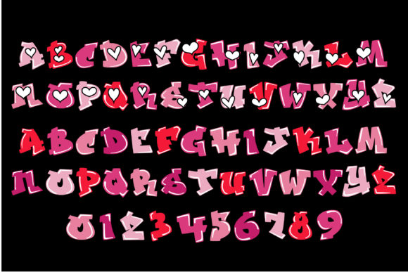 Hip Heart Font PNG with transparent background - Preview 1