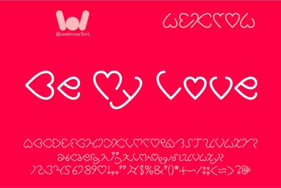 I Love You Font - Preview 2