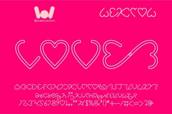 I Love You Font - Preview 4