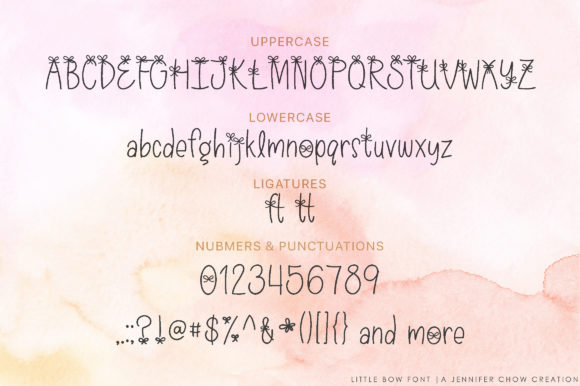Little Bows Font PNG with transparent background - Preview 1