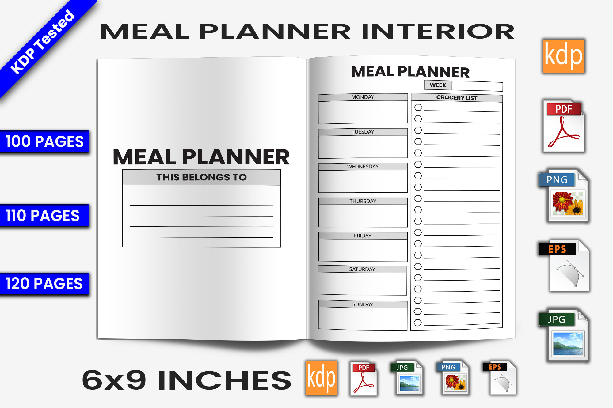 Meal Planner Log Book | KDP Interior Graphic by KDP Art · Creative Fabrica