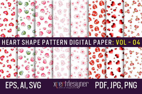 Heart Shape Pattern Digital Paper: 04