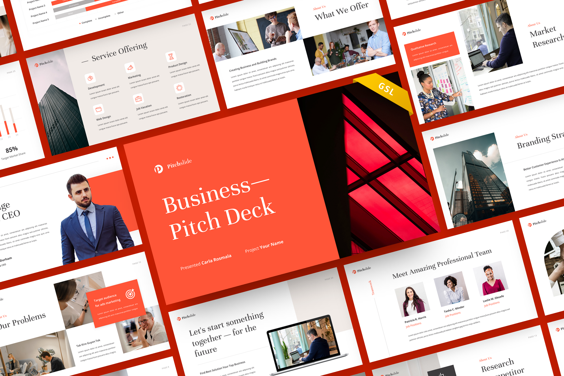 Pitchslide Business Pitch Deck Google Slide Presentation Template