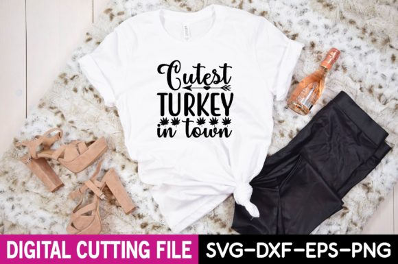 Cutest Turkey in Town Svg Design Grafik T-shirt Designs Von design zones