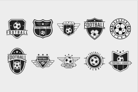 Set of Soccer or Football Logo Vintage