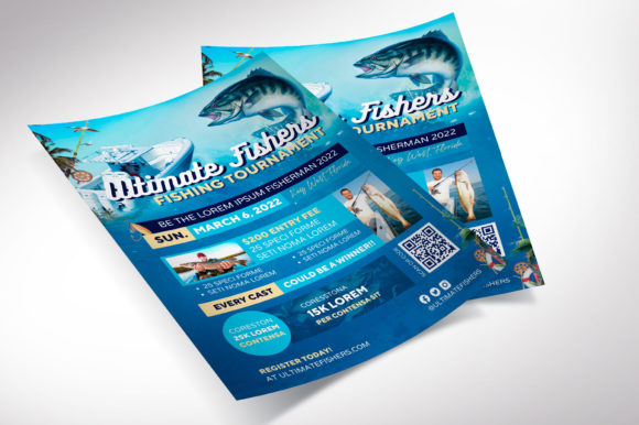 Fishing Tournament Flyer Canva Template