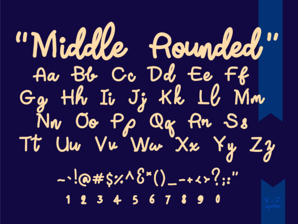 Middle Rounded Script Font PNG with transparent background - Preview 2