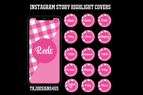 10 Pink Instagram Highlight Covers Set