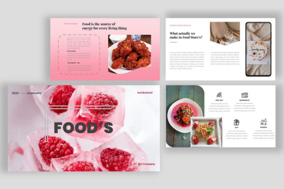 Preview of Food's – Creative Google Slides Template food presentation template