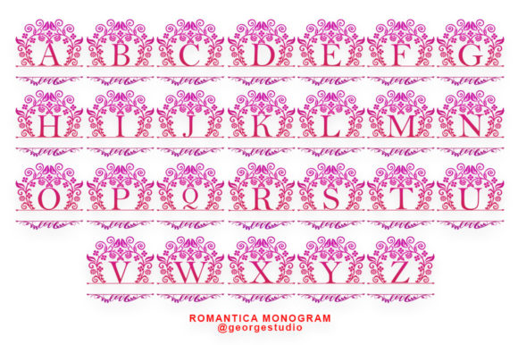Romantica Monogram Font PNG with transparent background - Preview 2