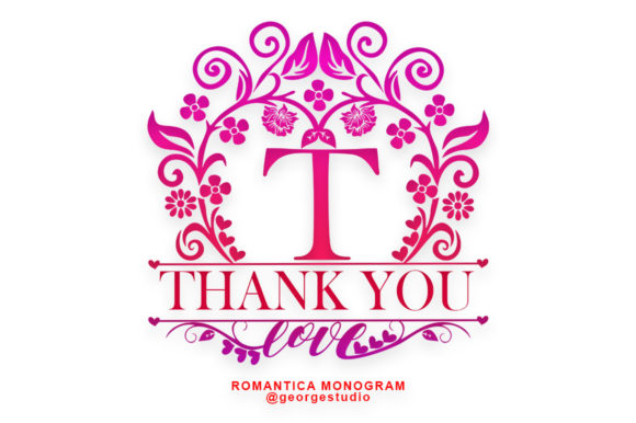Romantica Monogram Font PNG with transparent background - Preview 3
