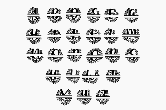 All Caps Split Monogram Font - Preview 4