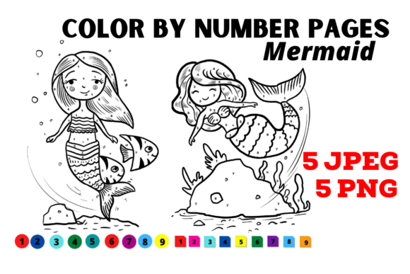 Unicorn Color by Number 5 Pages VOL-1 Graphic by SJstore · Creative Fabrica