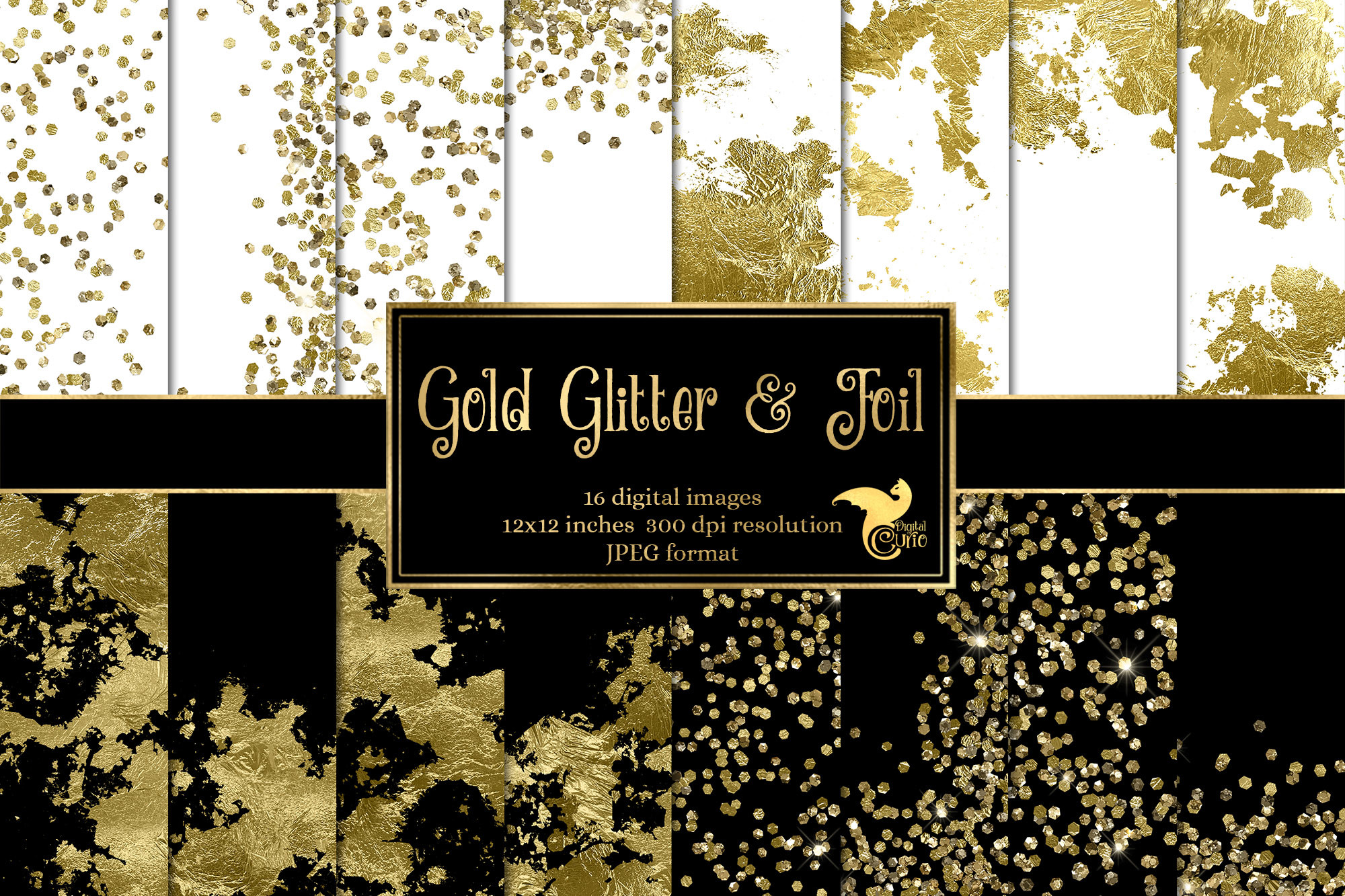 Gold Glitter and Foil Textures