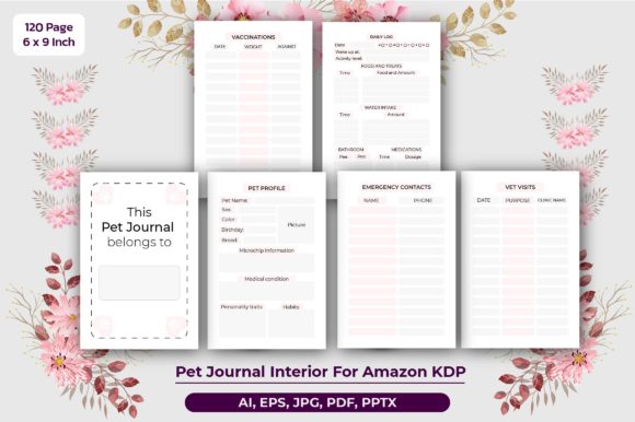 Pet Journal KDP Interior Illustration Intérieurs KDP Par mdshafiqulislam259