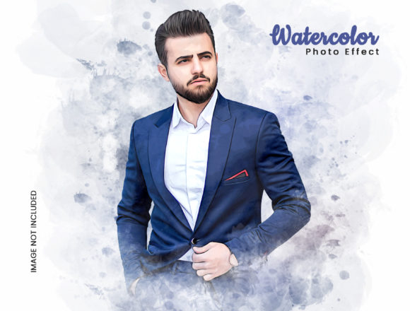 Watercolor Photo Effect Template Graphic Layer Styles By adesign060