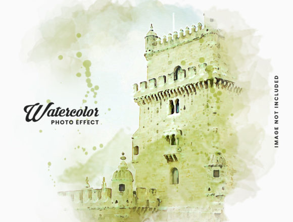 Watercolor Photo Effect Template Illustration Styles de calques Par adesign060