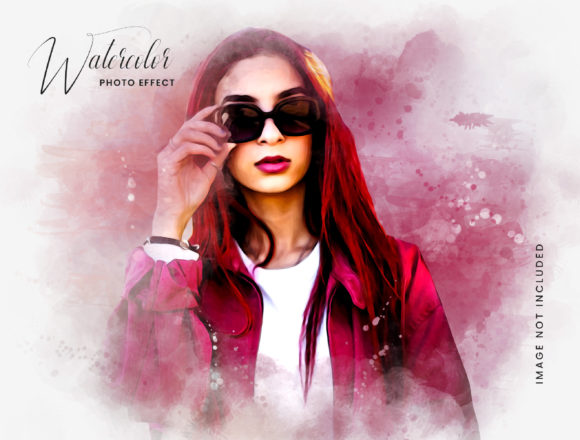 Watercolor Photo Effect Template Gráfico Estilos de Capa Por adesign060