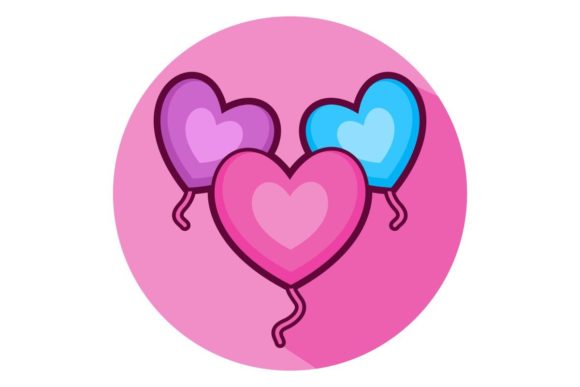 Heart Balloon Icon for Valentine's Day