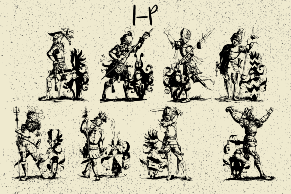 Medieval Warriors Font PNG with transparent background - Preview 2