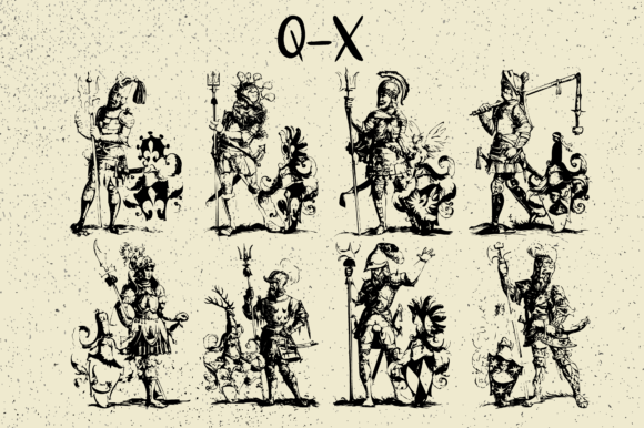 Medieval Warriors Font PNG with transparent background - Preview 3