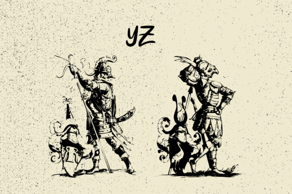 Medieval Warriors Font PNG with transparent background - Preview 4