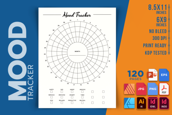 Mood Tracker Graphic KDP Interiors By RenatoRi Designs