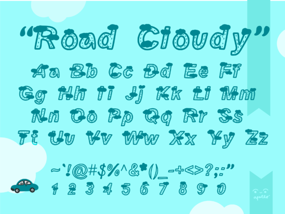 Road Cloudy Font PNG with transparent background - Preview 2