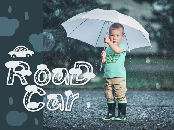 Road Cloudy Font PNG with transparent background - Preview 3