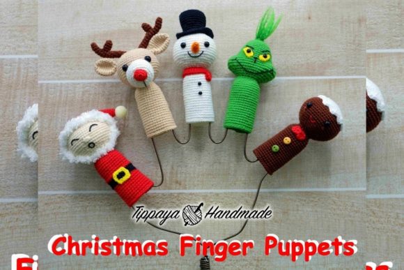 Christmas Crochet Pattern Finger Puppets