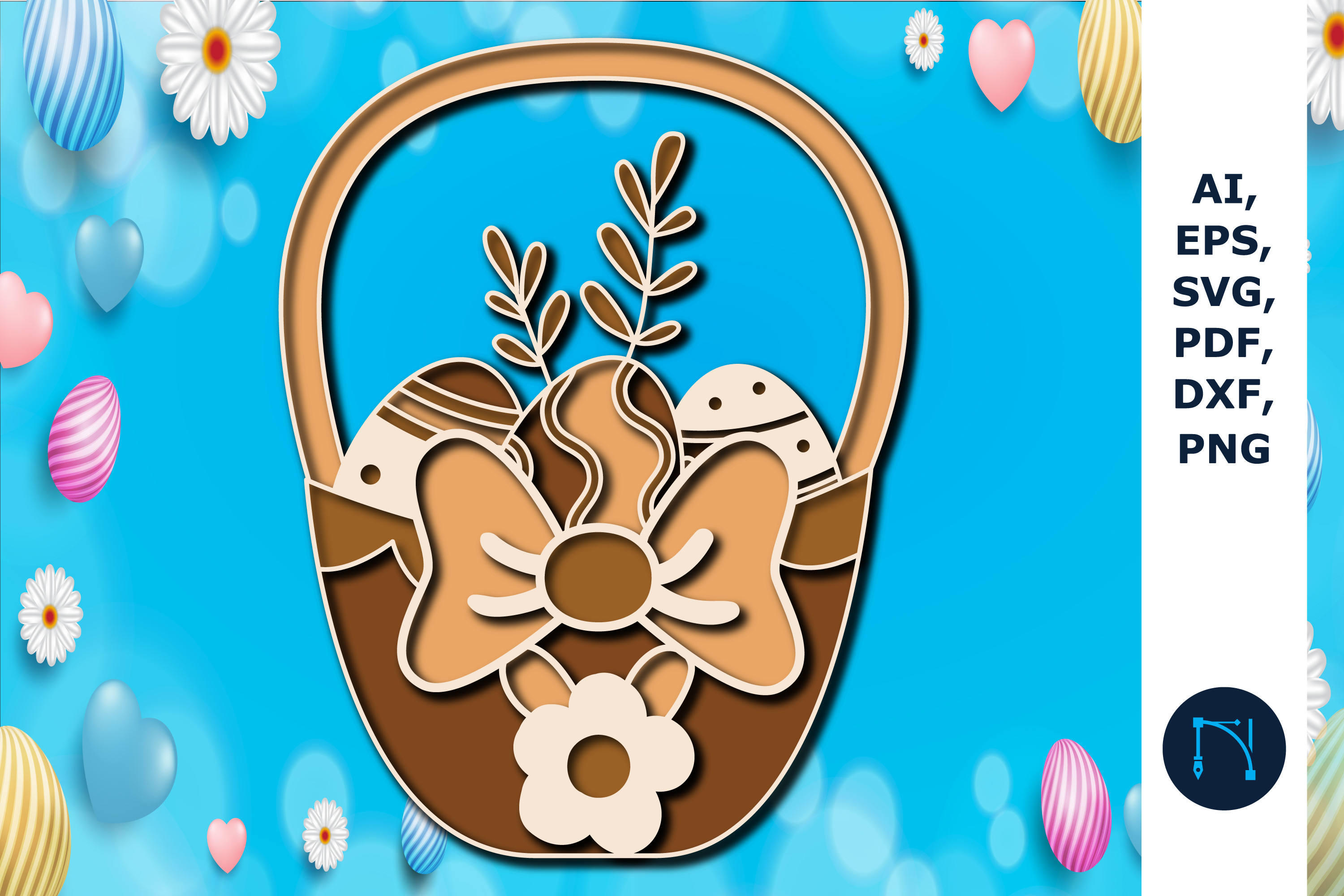 Multilayered Easter Basket Laser Cut SVG · Creative Fabrica